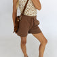 girls fleece short - chocolate