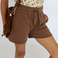girls fleece short - chocolate