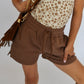 girls fleece short - chocolate