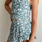 girls swimsuit - green floral