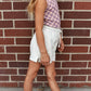 girls fleece short - heathered cream