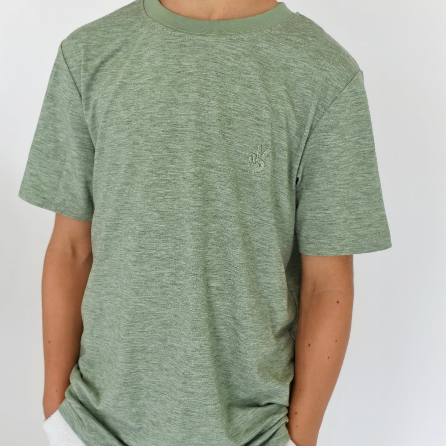 tee - heathered green