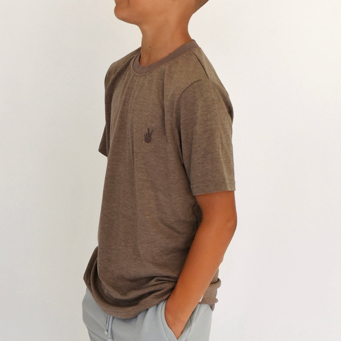 tee - heathered brown