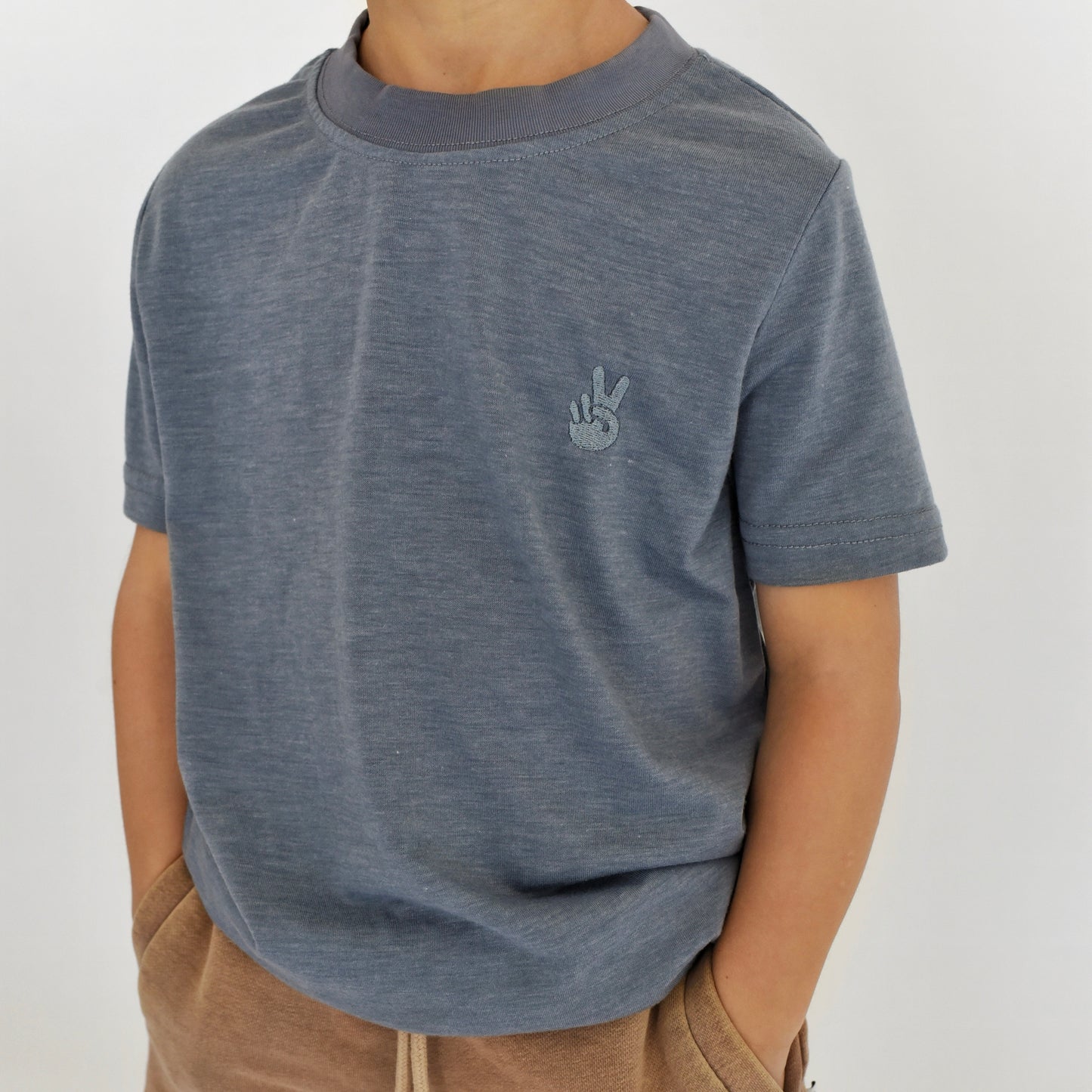 tee - heathered blue