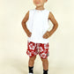 mesh short - hibiscus