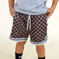 mesh short - brown check