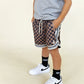 mesh short - brown check