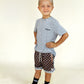 mesh short - brown check