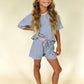 oversized tee set - blue stripe