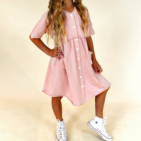 button dress - pink