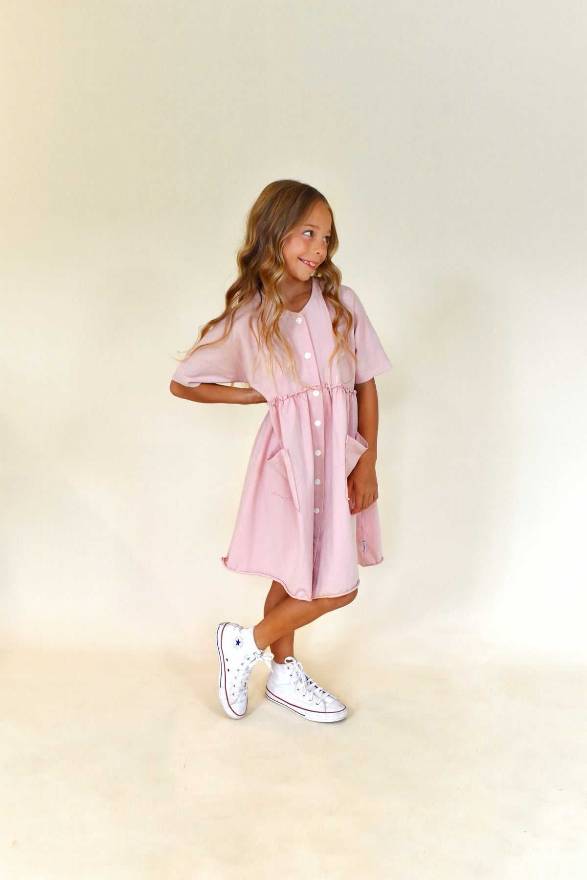 button dress - pink