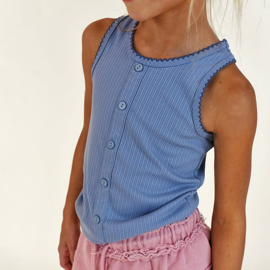 ribbed tank - blue
