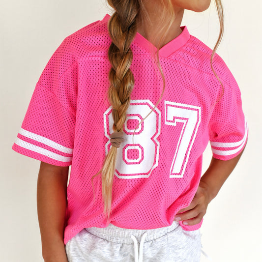 boxy jersey - hot pink