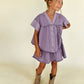 peplum + skirt set - purple