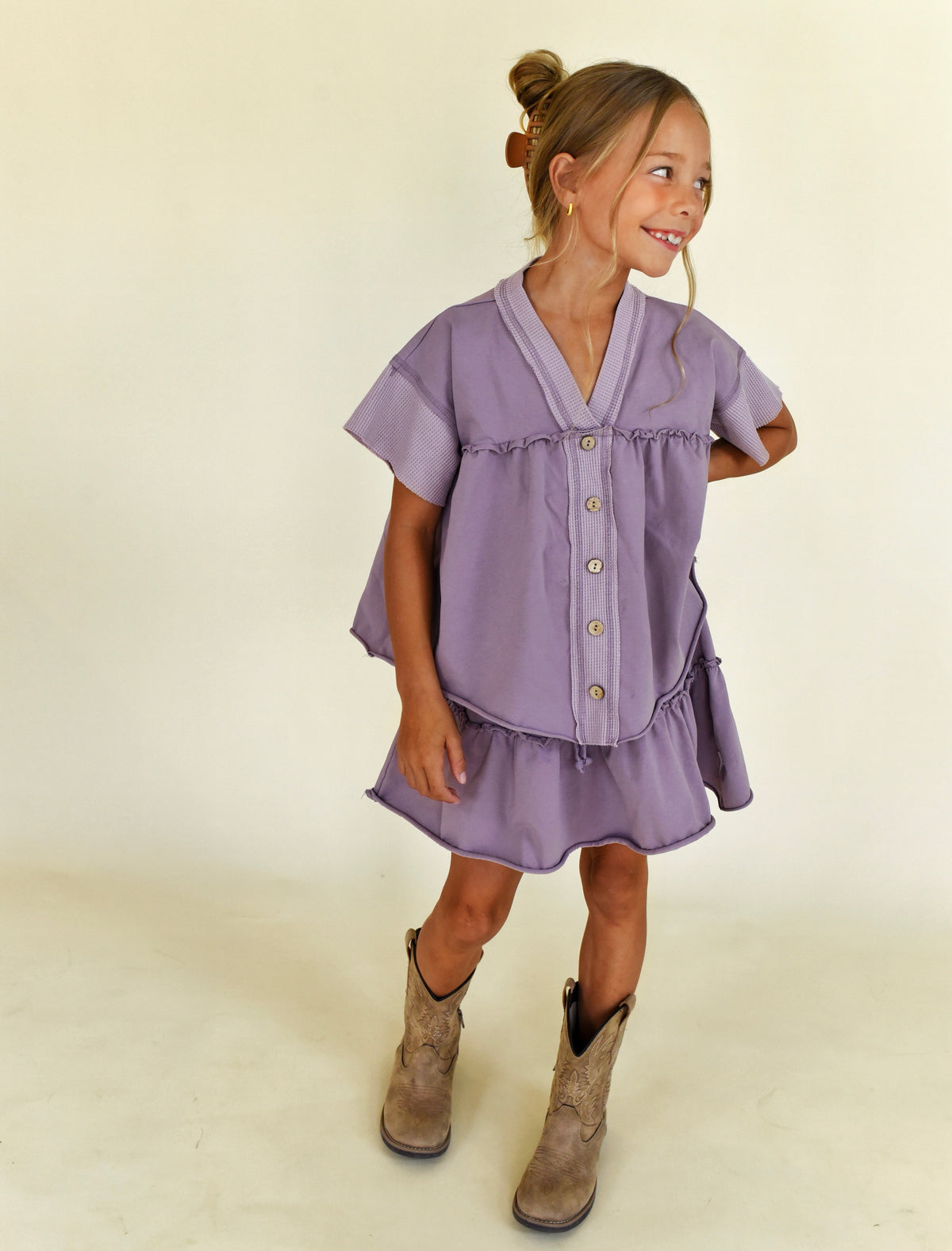 peplum + skirt set - purple