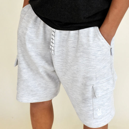 waffle short - heather grey