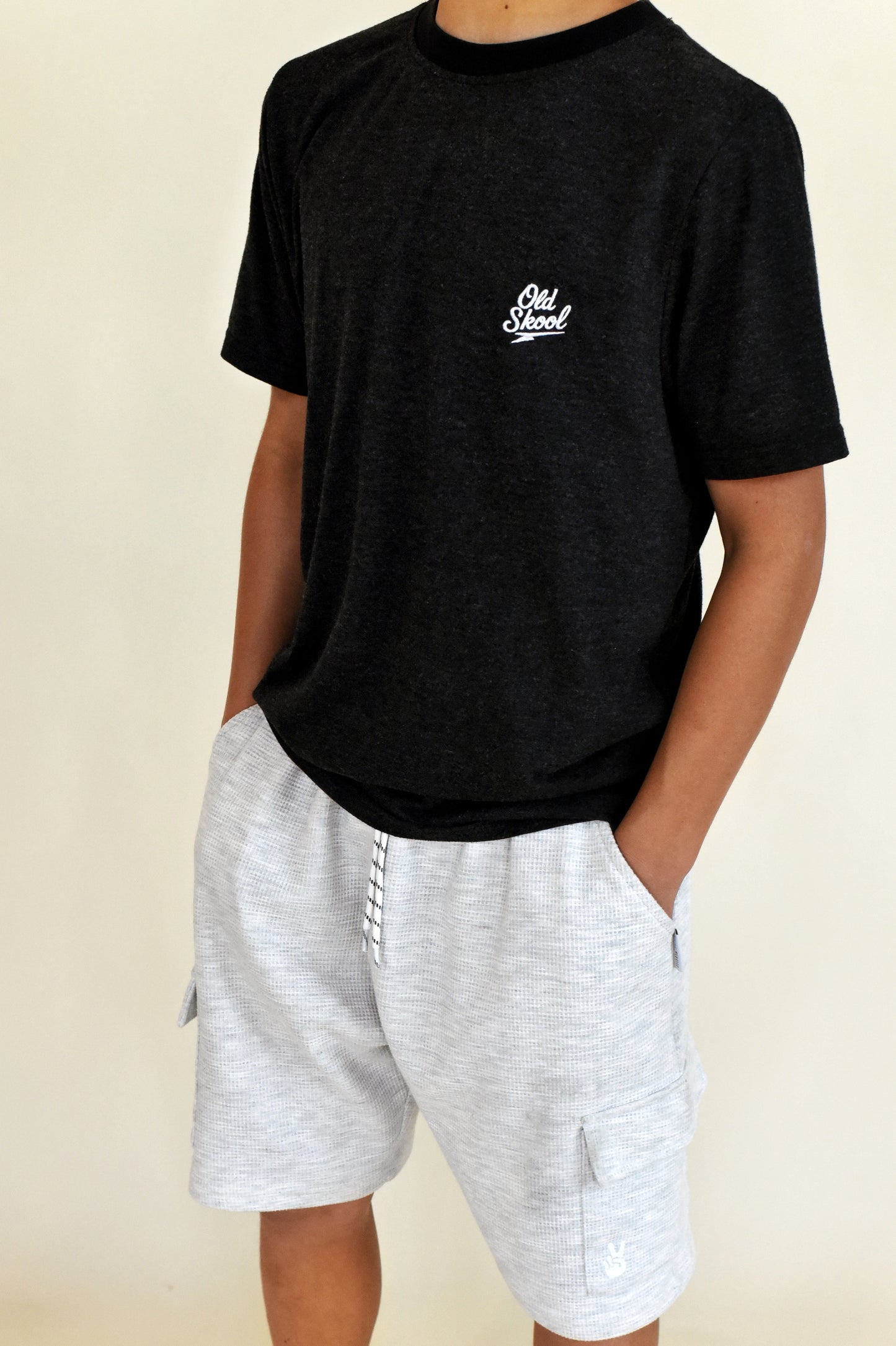 waffle short - heather grey