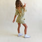 oversized tee set - yellow + blue stripe