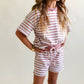 oversized tee set - pink stripe