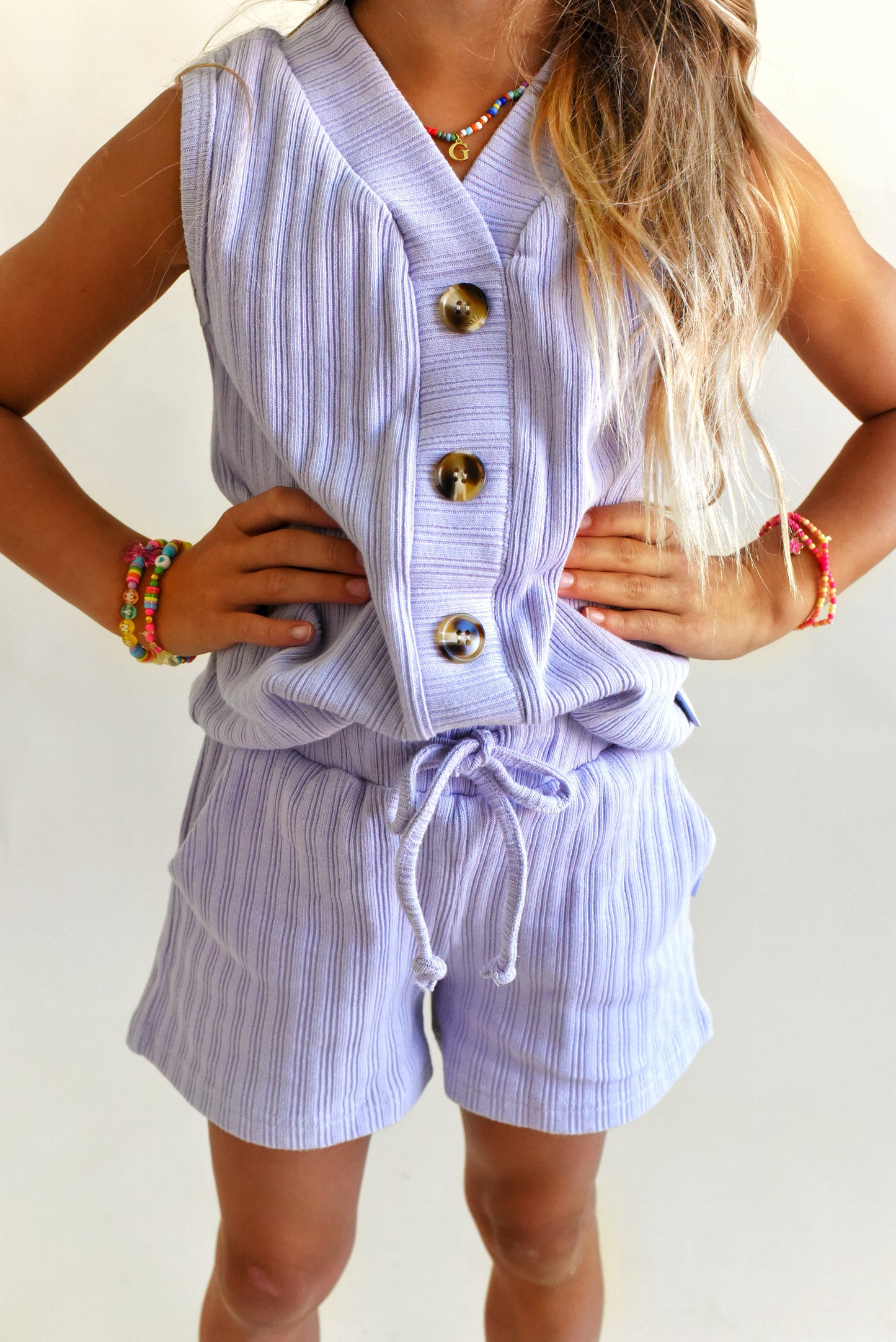 sweater vest set - lavender