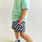 mesh short - wavy check