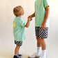 mesh short - wavy check