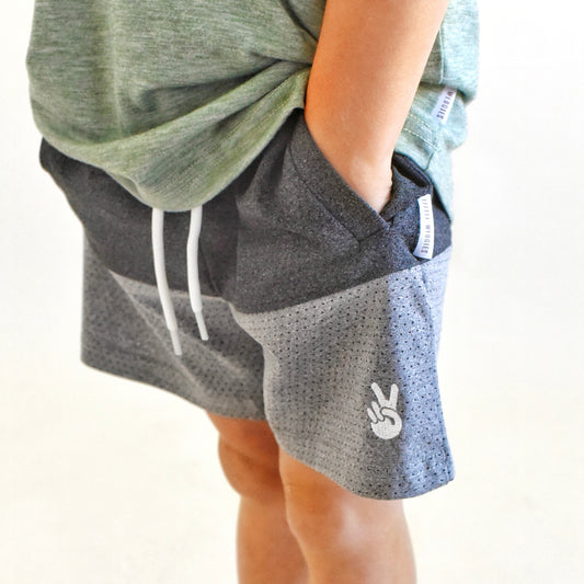 mesh short - grey colorblock