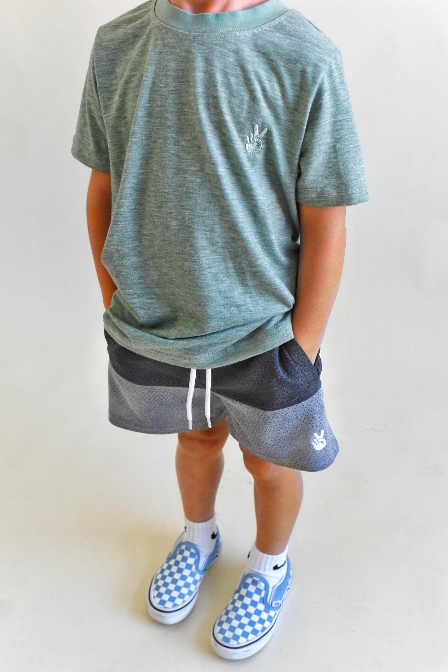 mesh short - grey colorblock