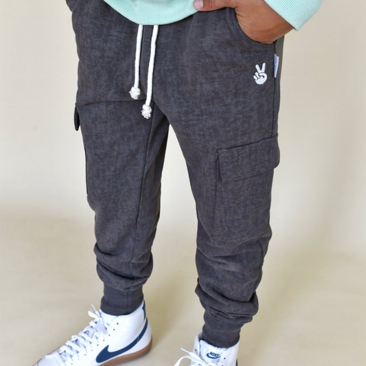 cargo joggers - washed black