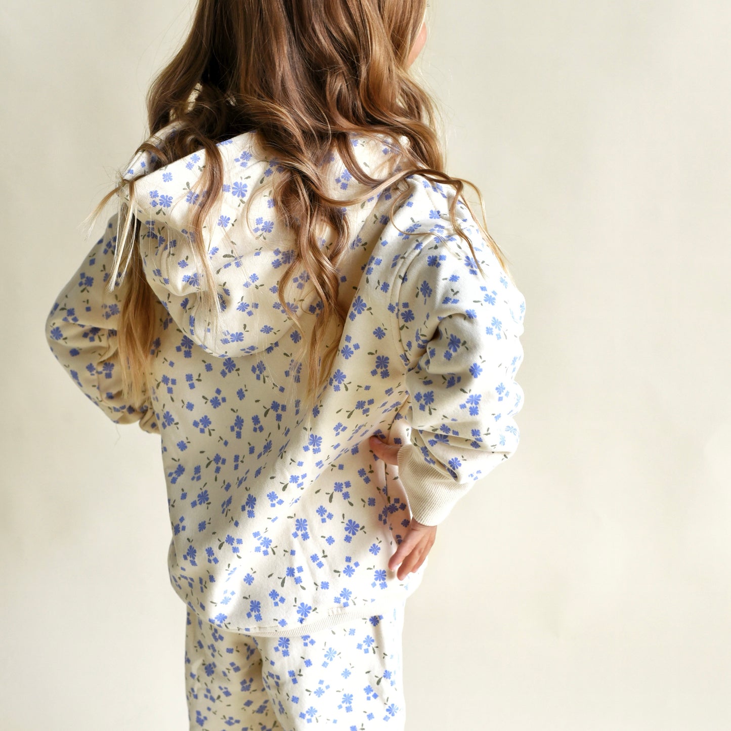 hoodie - blue floral