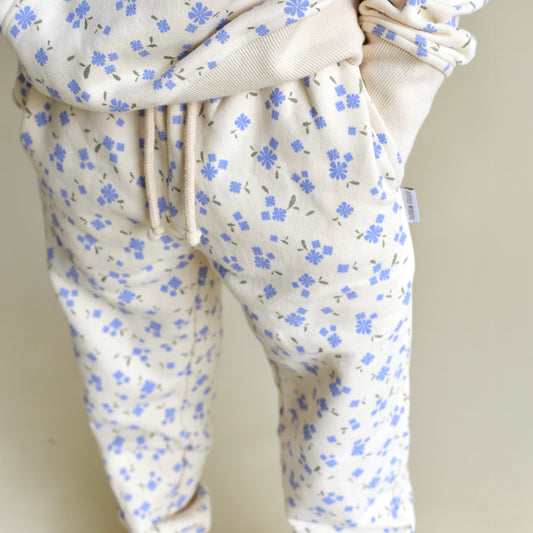vintage joggers - blue floral