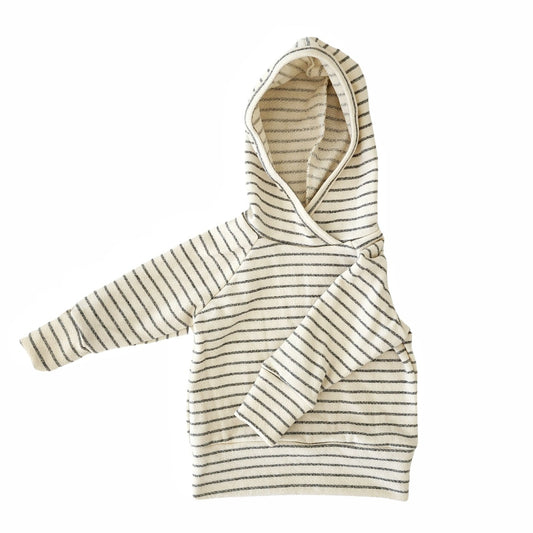hoodie - natural + gray stripe