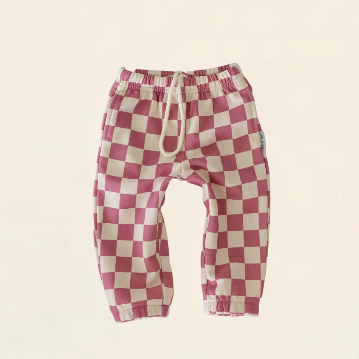pocket joggers - pink checker
