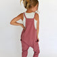 pocket romper - berry waffle