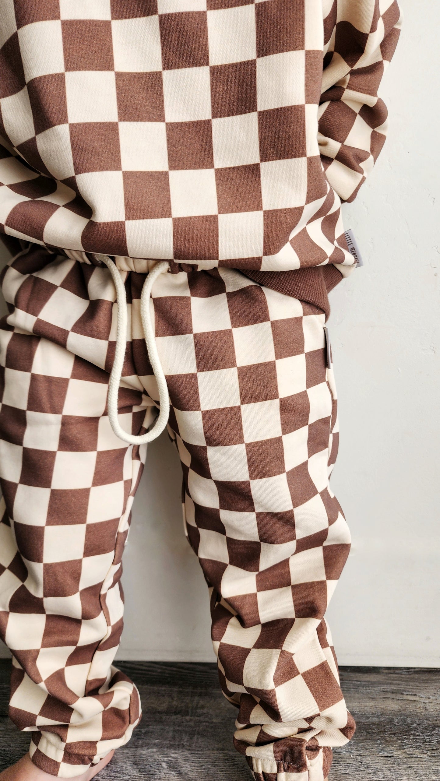 vintage joggers - brown check