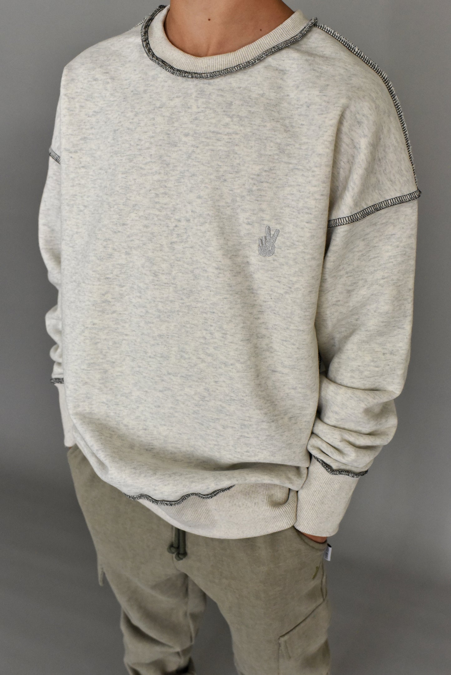 crew sweatshirt - raw seam