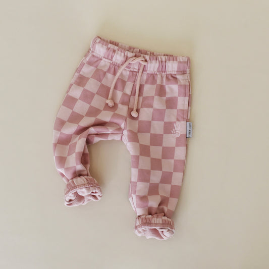 vintage joggers - pink check