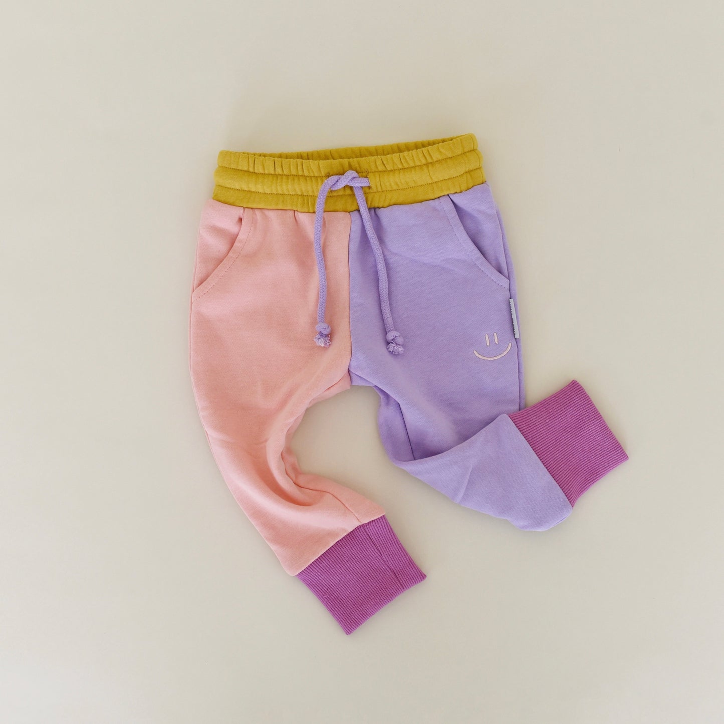 pocket joggers - purple colorblock