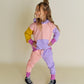 pocket joggers - purple colorblock