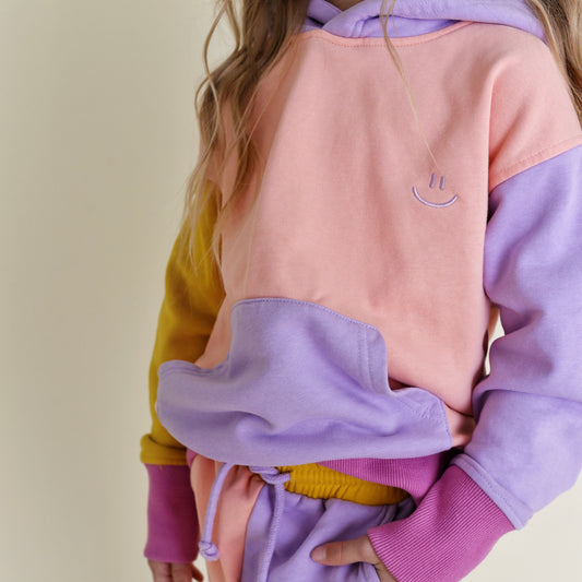 hoodie - purple colorblock