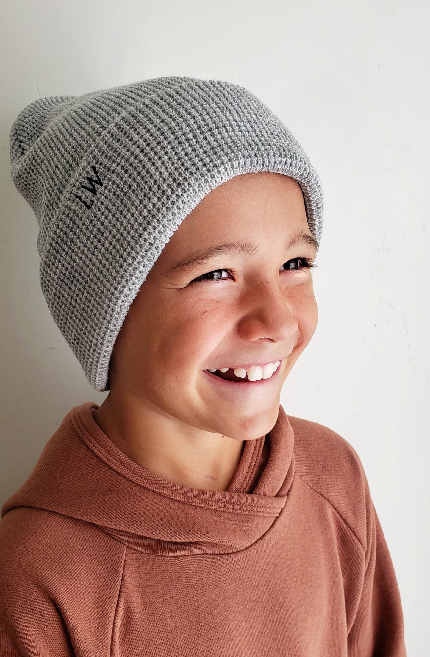 waffle beanie - grey