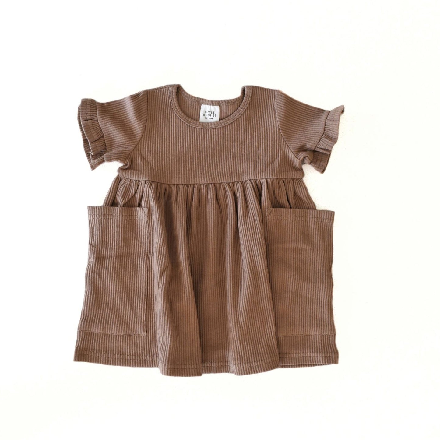 pocket dress - brown
