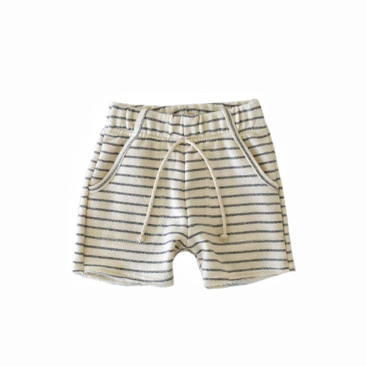 sk8 shorts - natural + grey stripe
