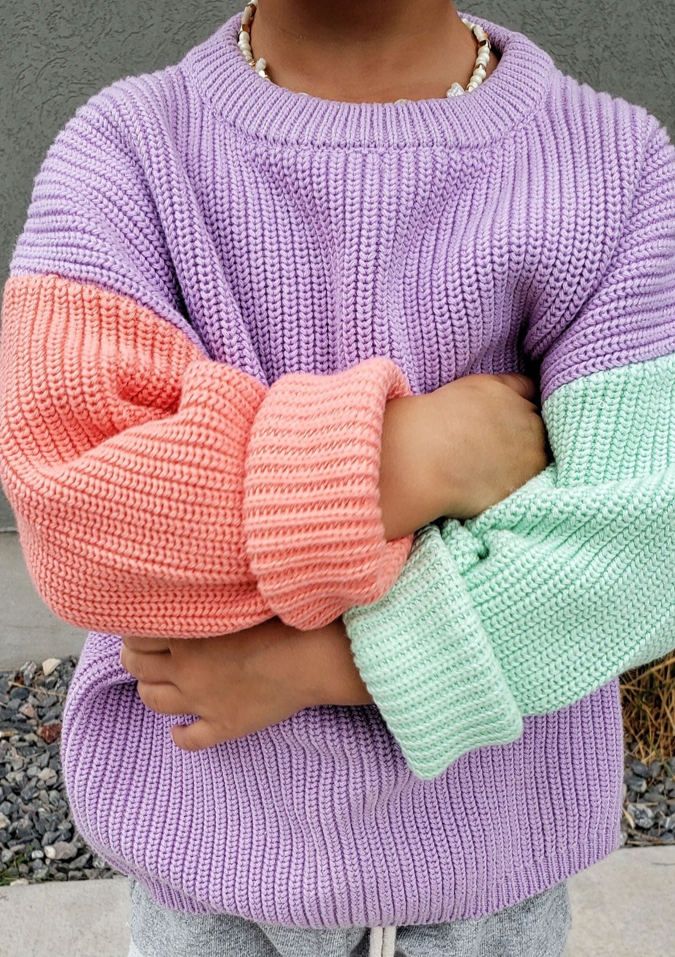 oversized sweater - colorblock